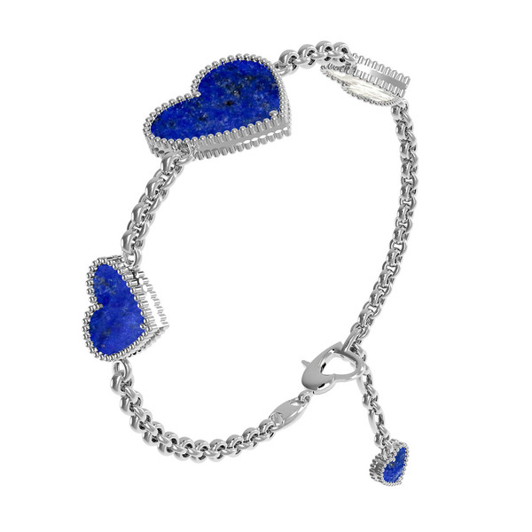 Браслет из белого золота c лазуритом и перламутром