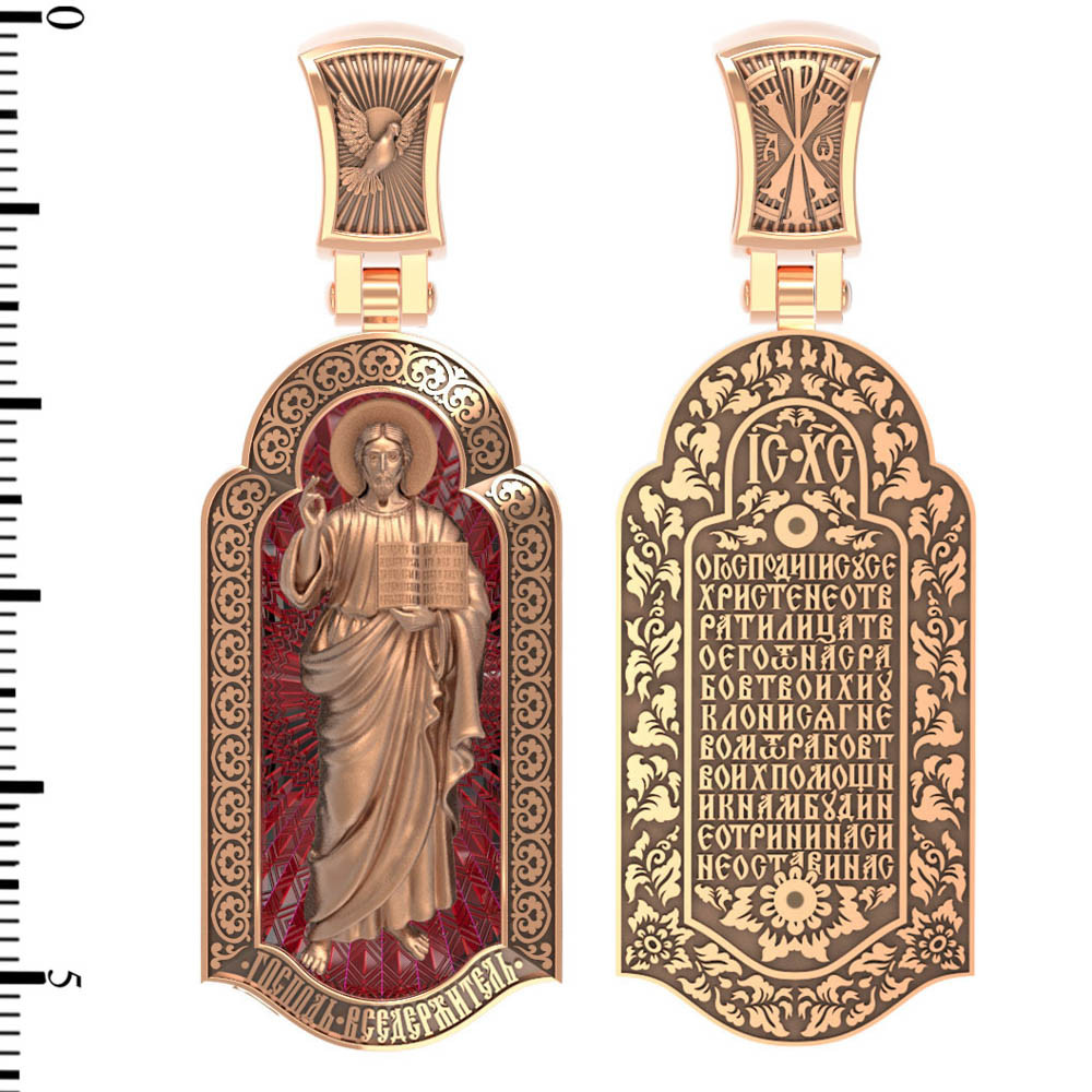 Образок из золота c эмаль