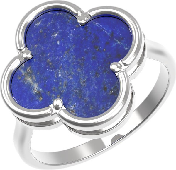 Кольцо из белого золота c лазуритом