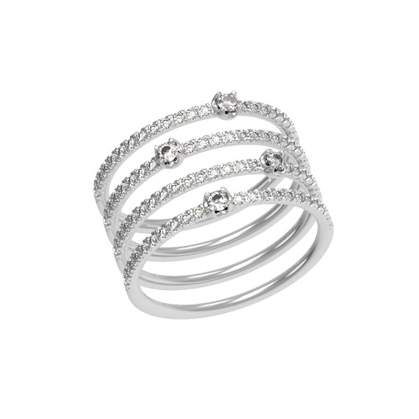 Кольцо из белого золота c бриллиантами