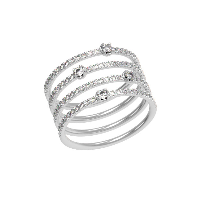 Кольцо из белого золота c бриллиантами