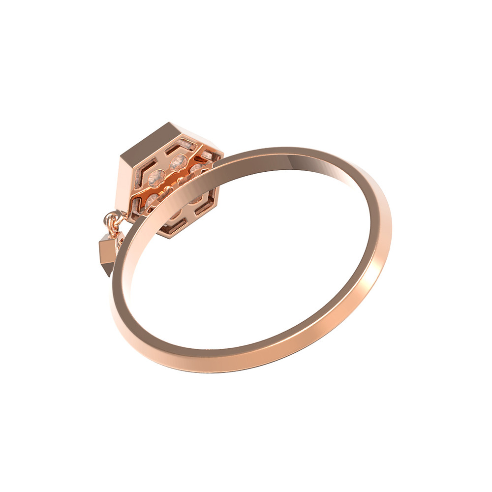 Кольцо из золота c бриллиантами и перламутром