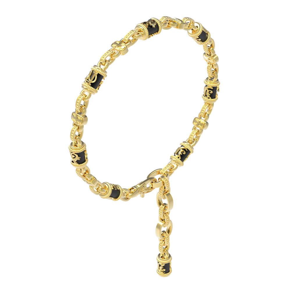 Браслет из лимонного золота c ониксом