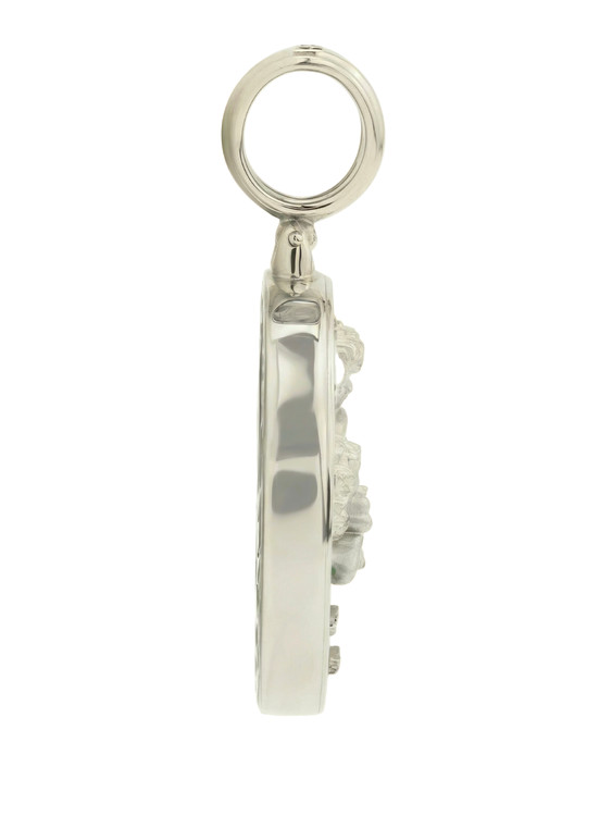 Подвеска из белого золота c бирюзой и перламутром