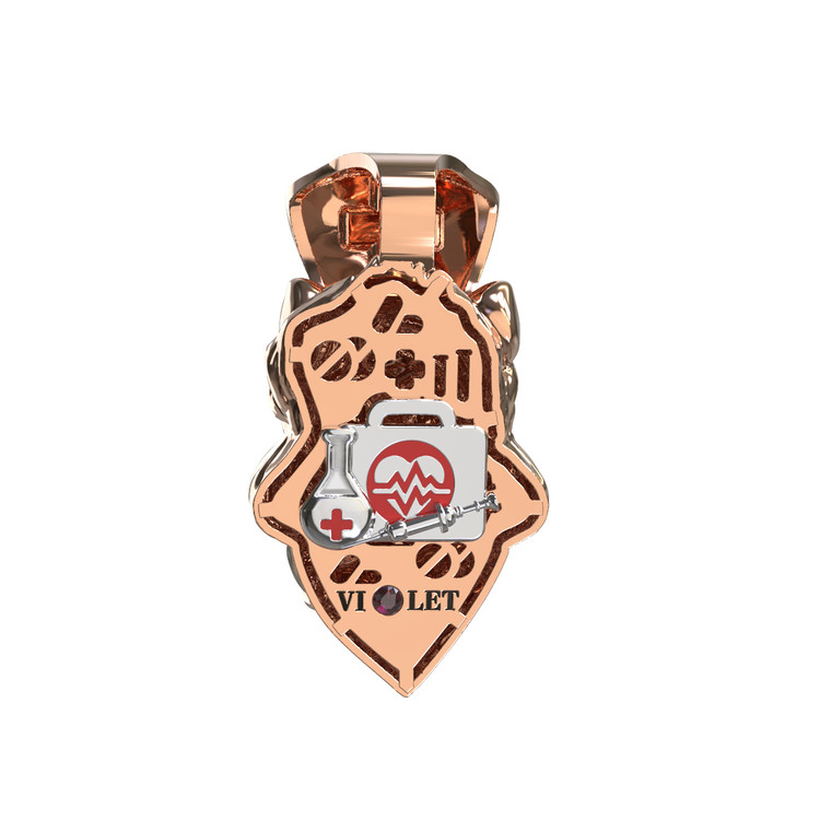 Подвеска из золота c эмаль , бриллиантами и рубином