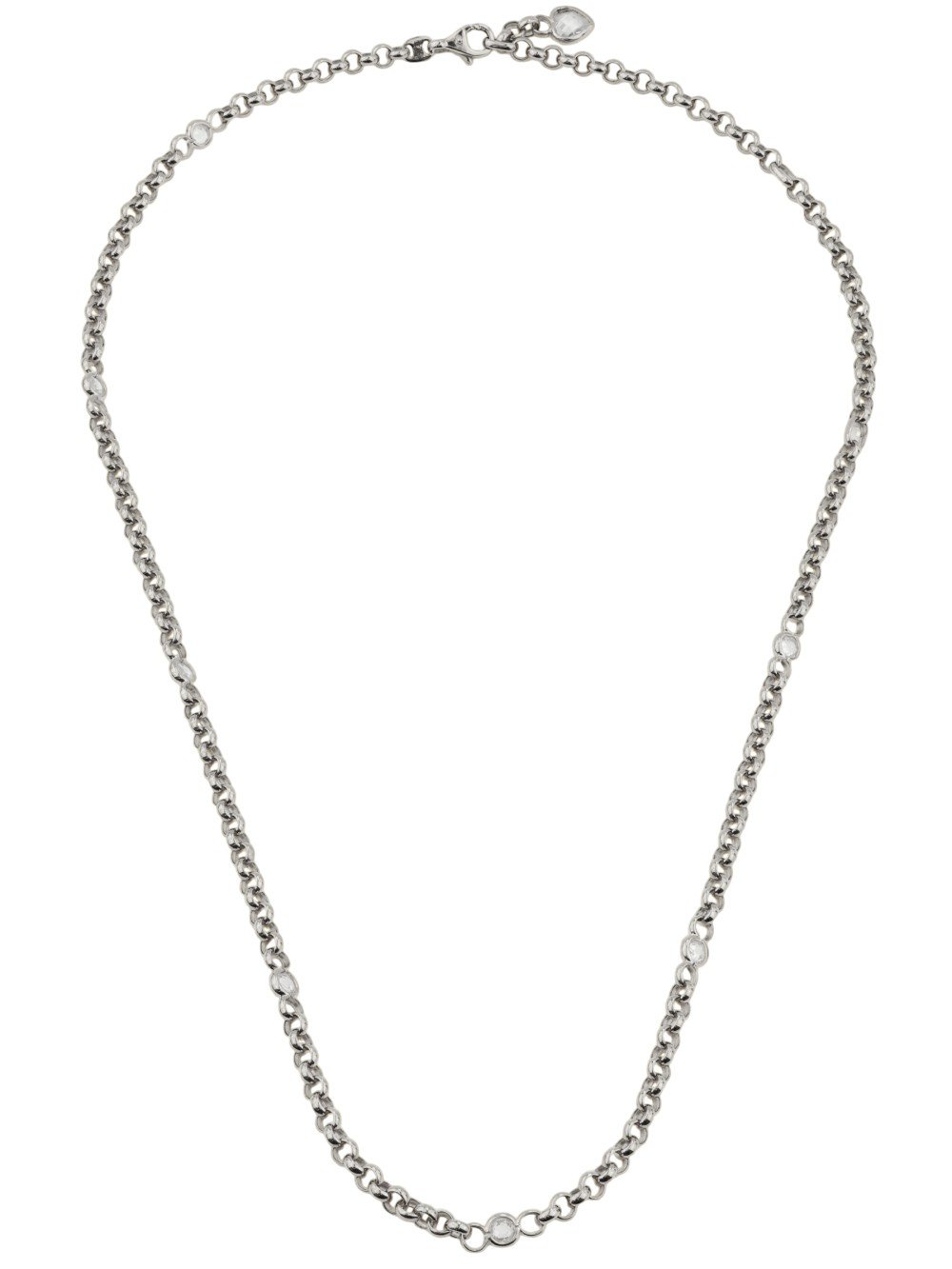 Цепь из белого золота c фианитом