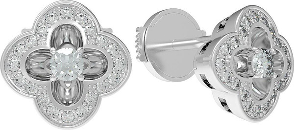 Серьги из белого золота c бриллиантами