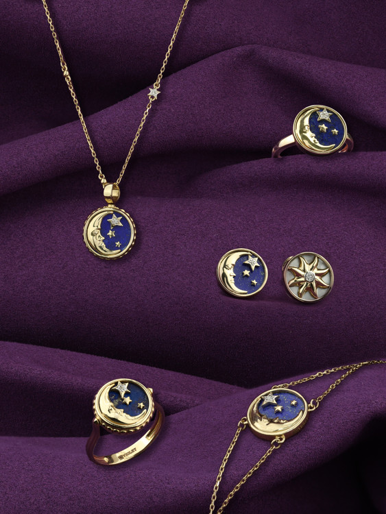 Браслет из лимонного золота c бриллиантами и лазуритом