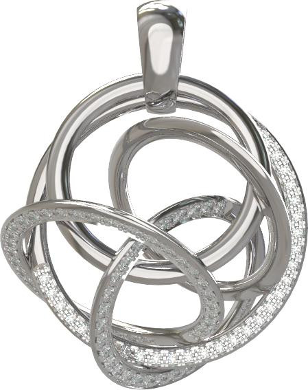 Подвеска из белого золота c бриллиантами