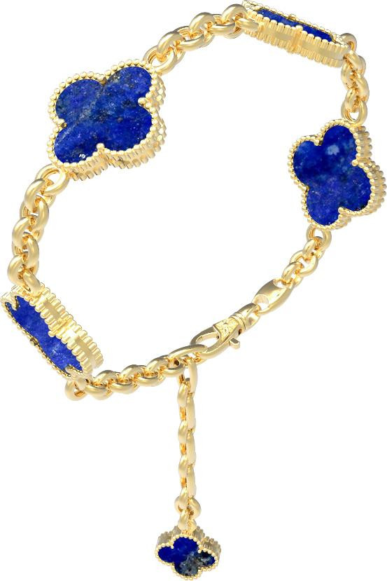 Браслет из лимонного золота c лазуритом