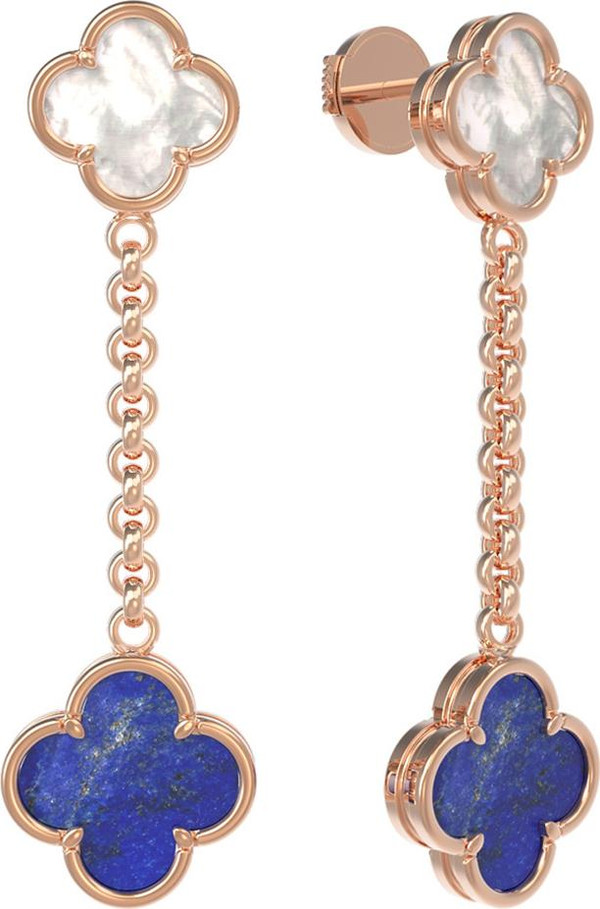 Серьги из золота c лазуритом и перламутром