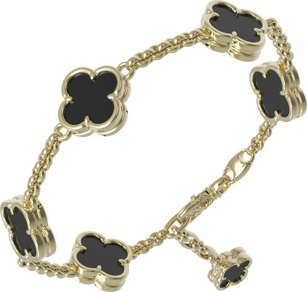 Браслет из лимонного золота c ониксом