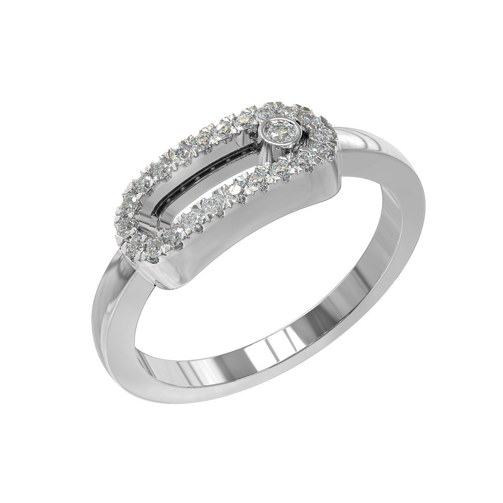 Кольцо из белого золота c бриллиантами