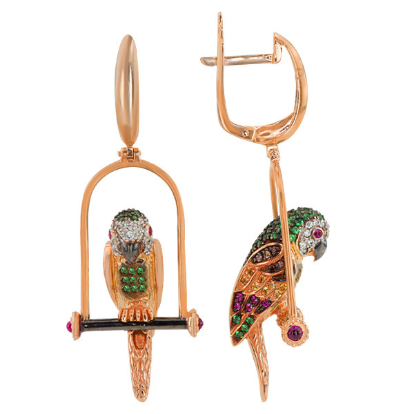 Серьги из золота c фианитом