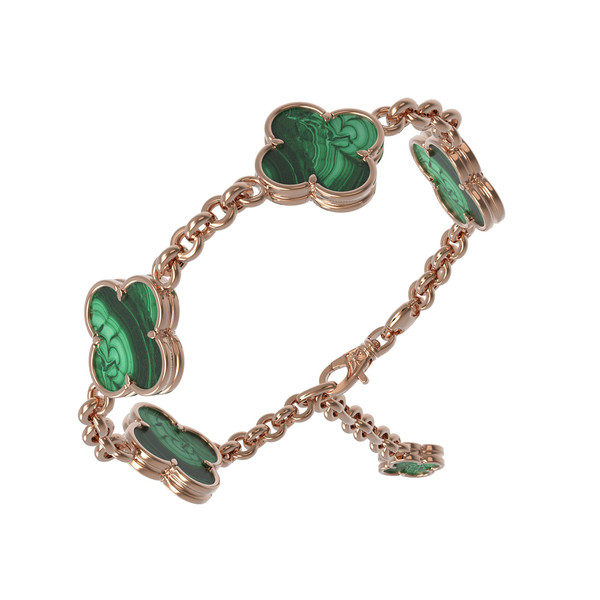 Браслет из золота c малахитом