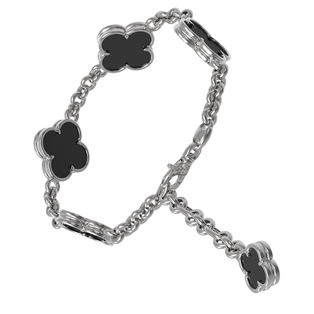 Браслет из белого золота c ониксом