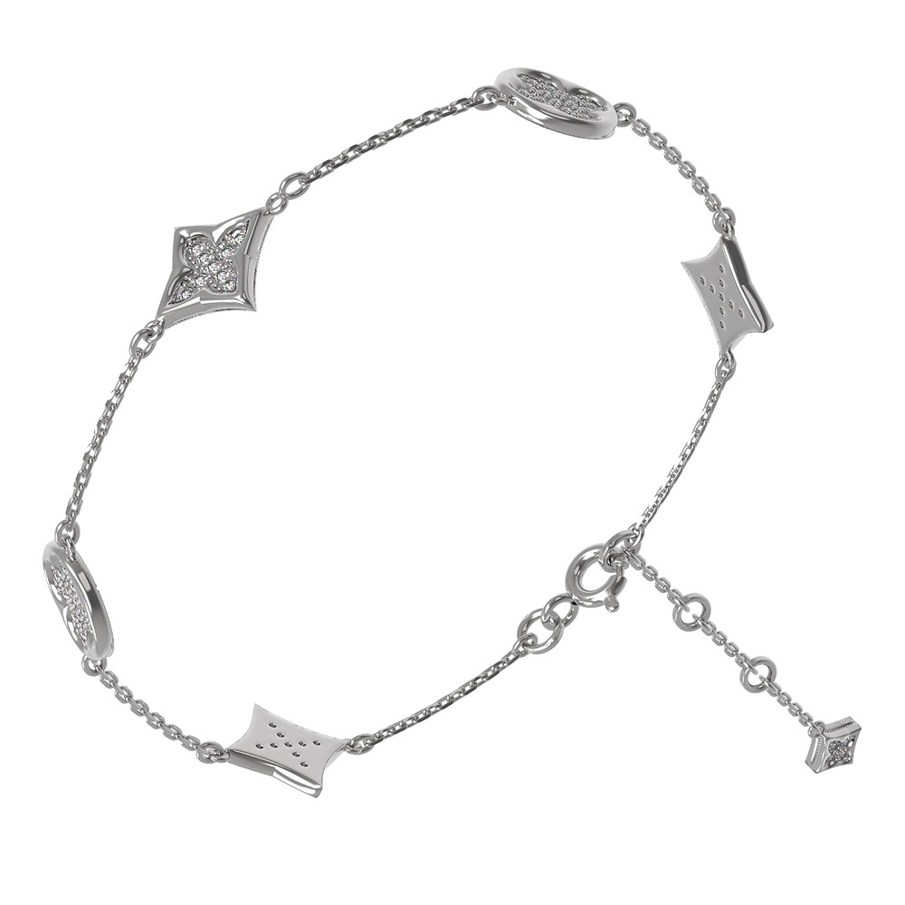 Браслет из белого золота c бриллиантами