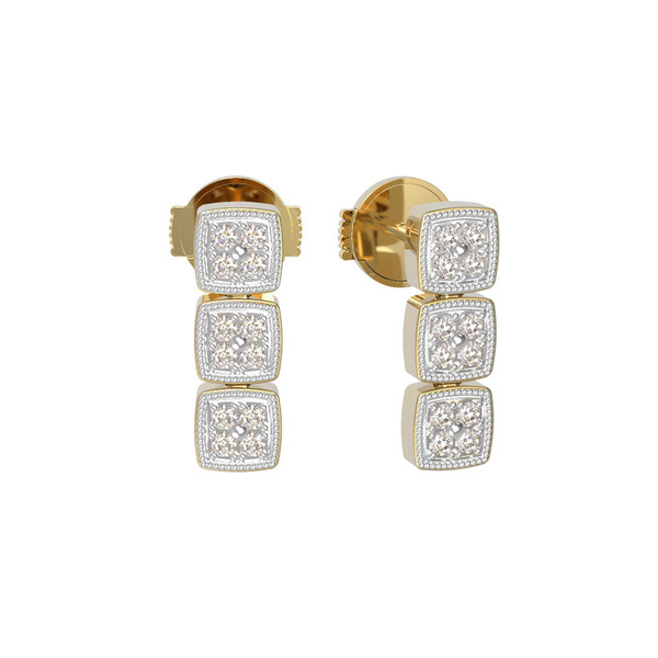 Серьги из лимонного золота c бриллиантами