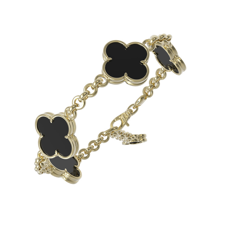 Браслет из лимонного золота c ониксом