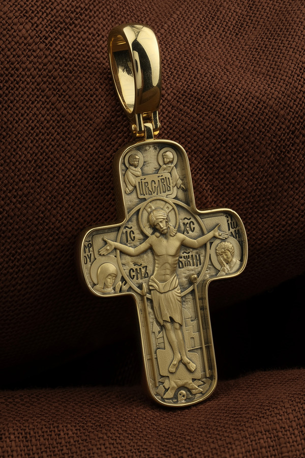 Крест из лимонного золота