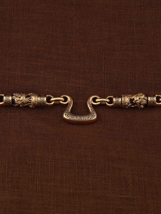 Цепь из золота c эмаль и эбеновым деревом