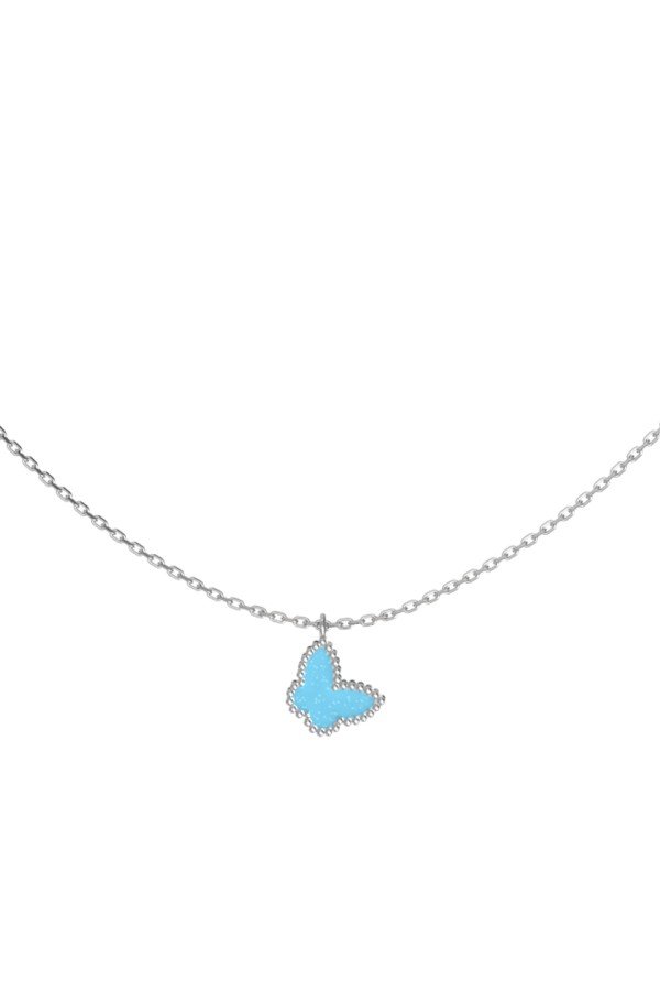 Колье из белого золота c бирюзой