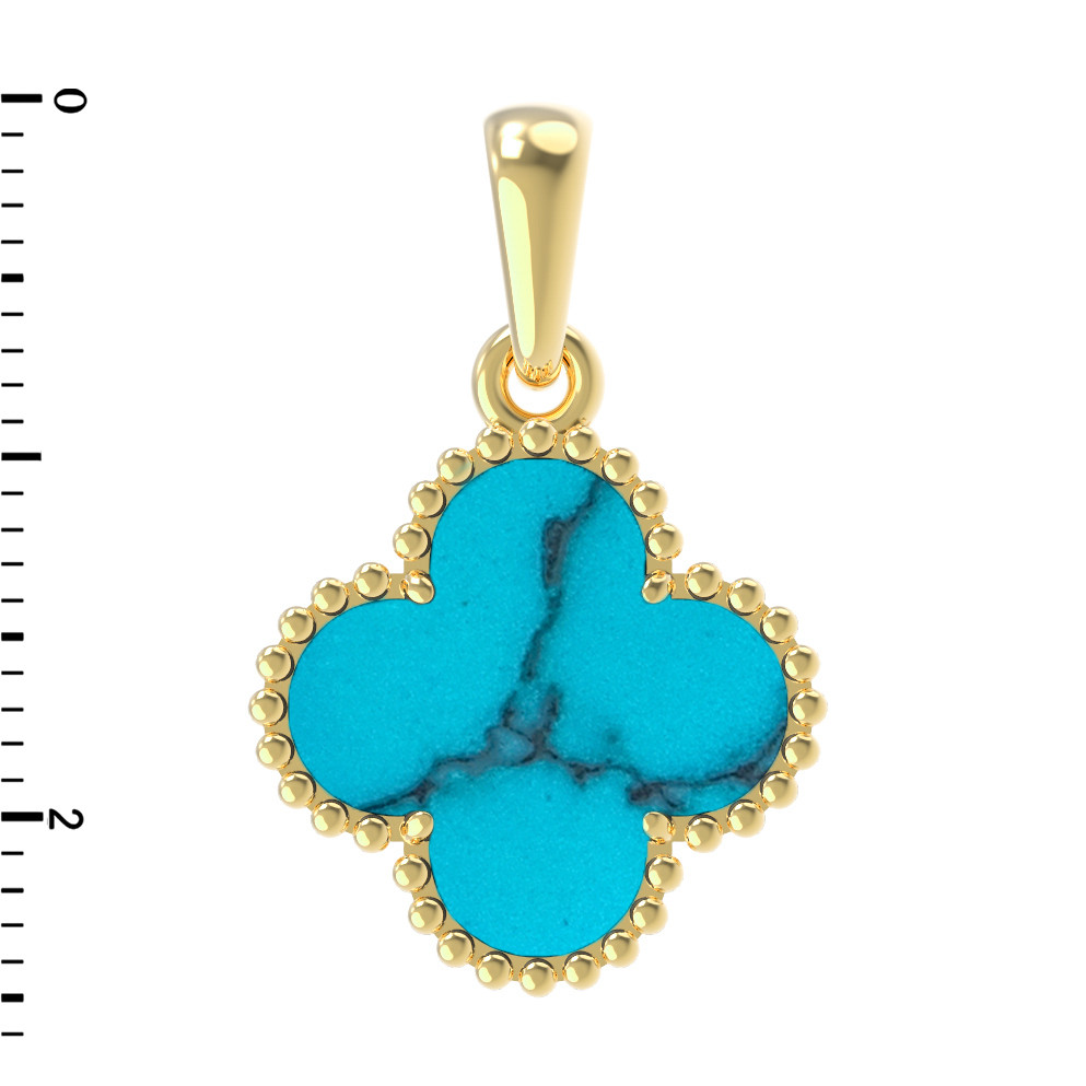 Подвеска из лимонного золота c бирюзой