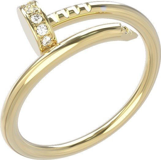 Кольцо из лимонного золота c бриллиантами