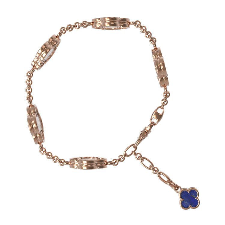 Браслет из золота c лазуритом и перламутром