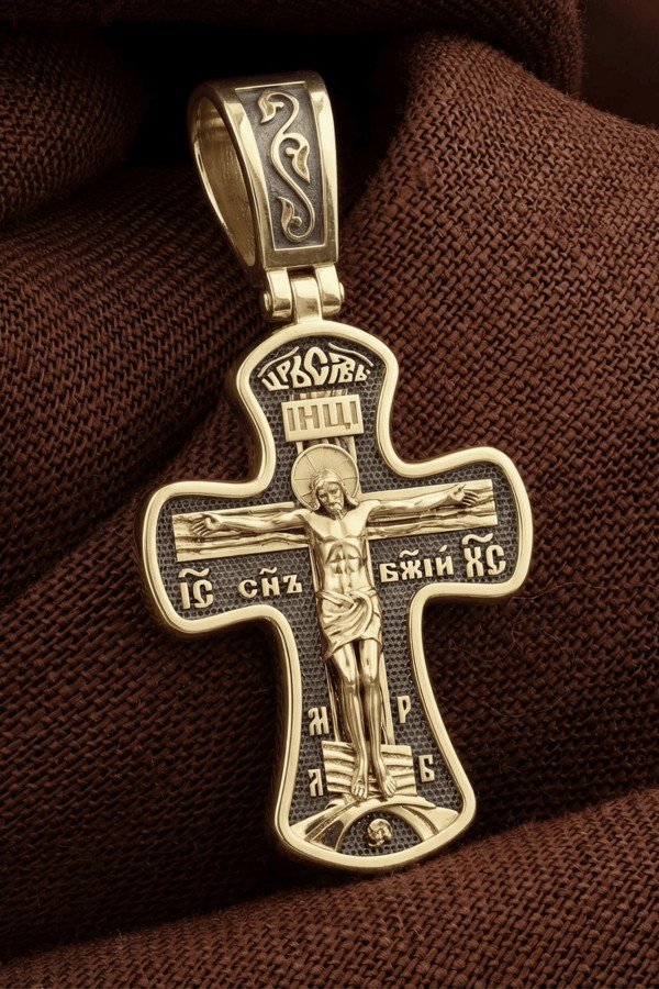 Крест из лимонного золота