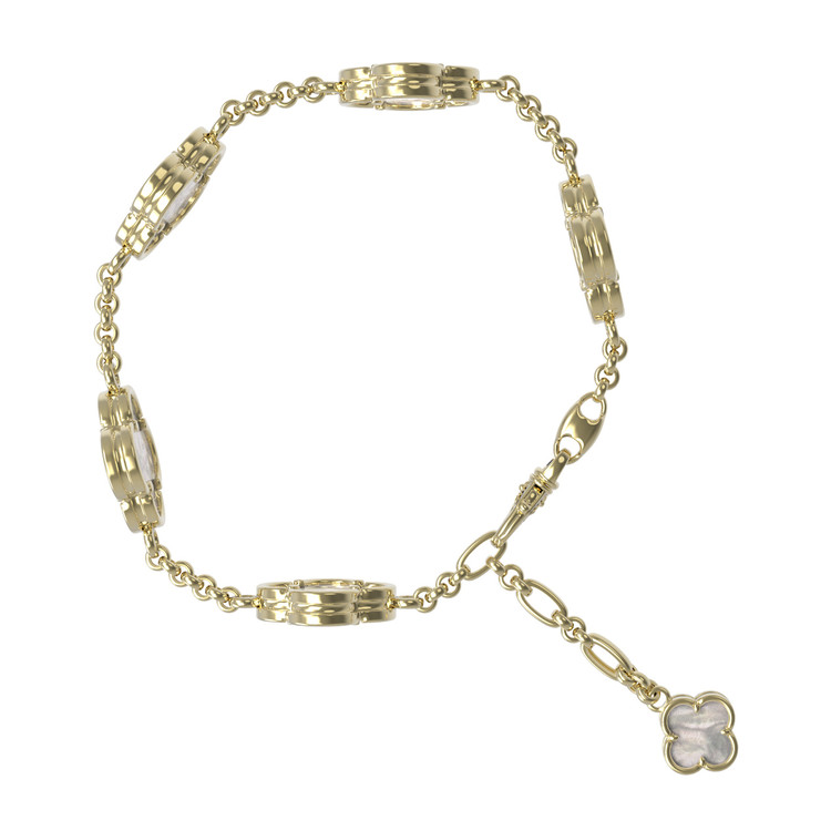 Браслет из лимонного золота c перламутром