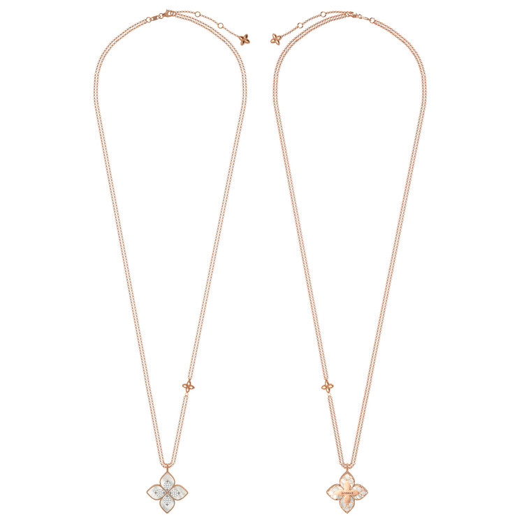 Колье из золота c бриллиантами и перламутром