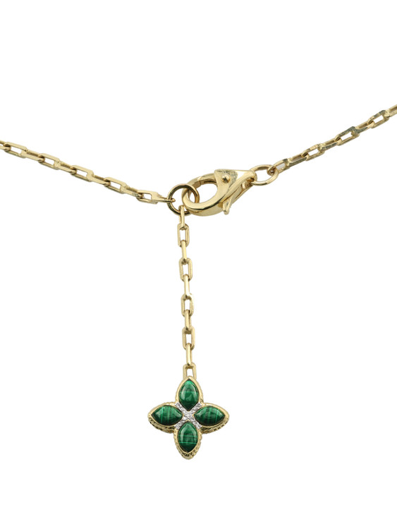 Колье из лимонного золота c бриллиантами и малахитом