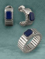 Кольцо из белого золота c лазуритом