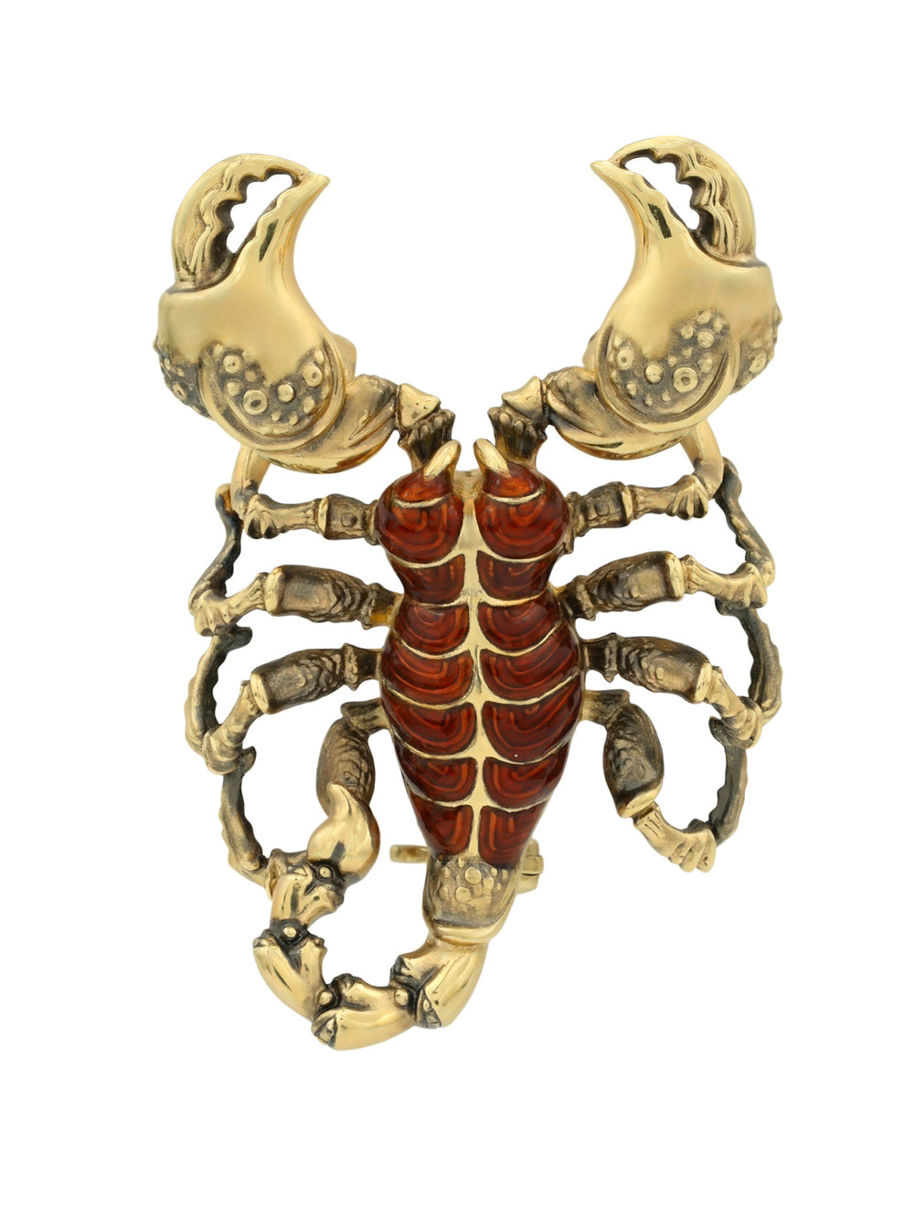 Брошь из лимонного золота c эмаль