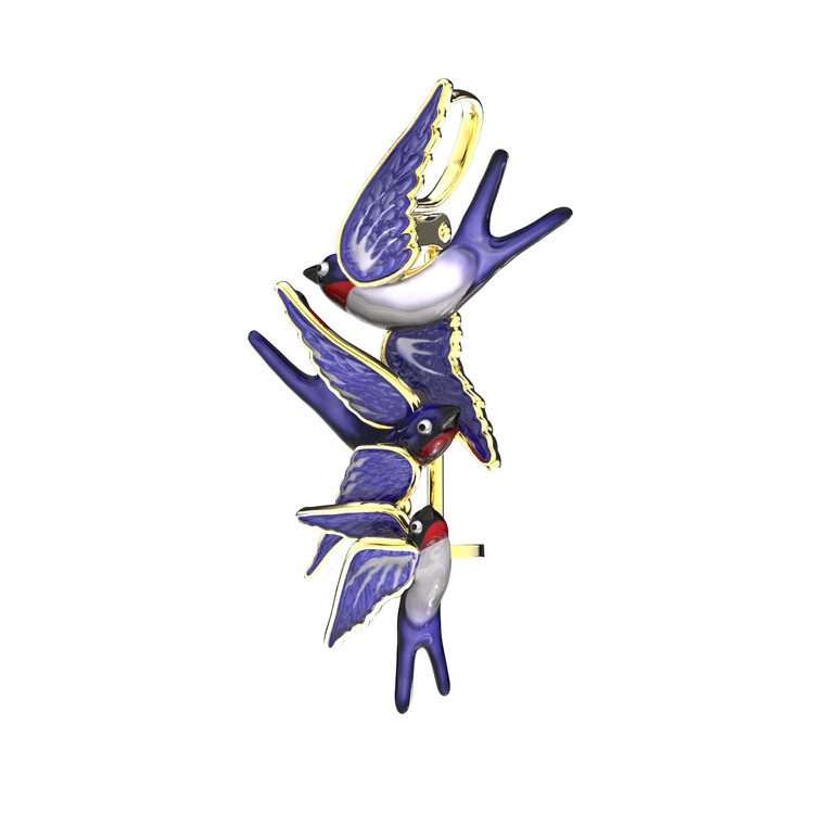 Брошь из лимонного золота c эмаль