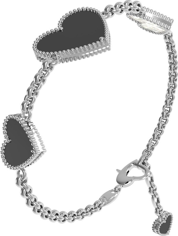 Браслет из белого золота c ониксом и перламутром