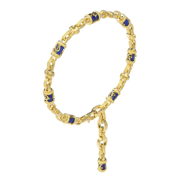 Браслет из лимонного золота c лазуритом