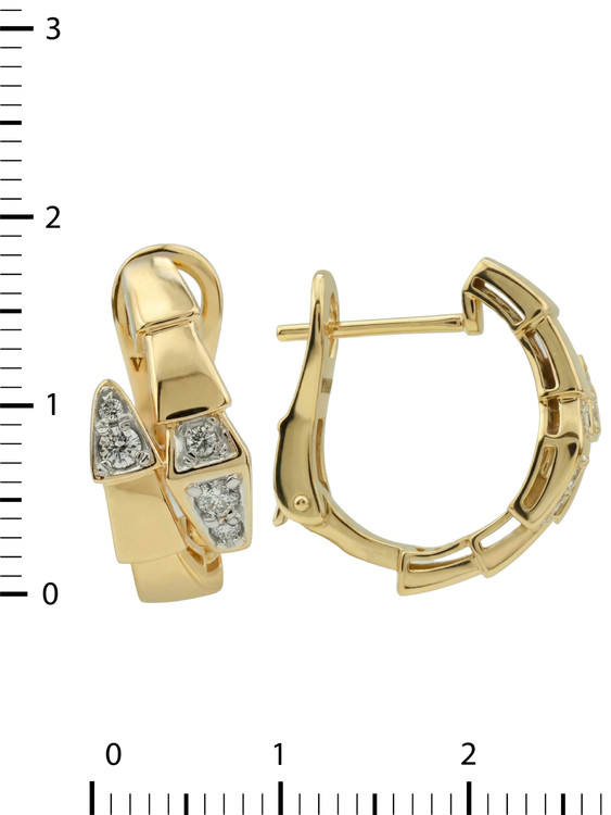 Серьги из лимонного золота c бриллиантами