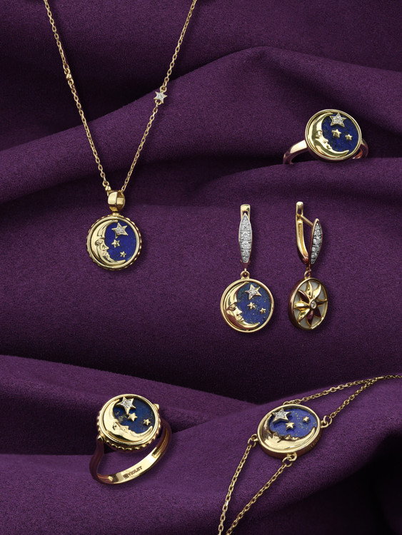 Браслет из лимонного золота c бриллиантами и перламутром