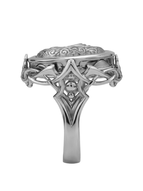 Кольцо из белого золота c бирюзой и лазуритом