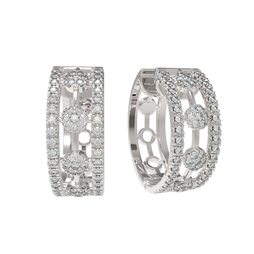 Серьги из белого золота c бриллиантами