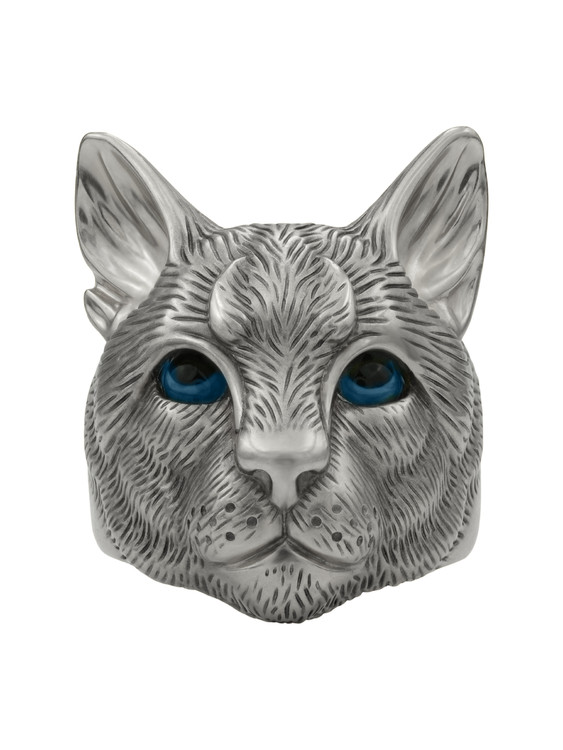 Кольцо из белого золота c эмаль