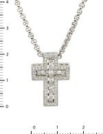 Крест из белого золота c бриллиантами