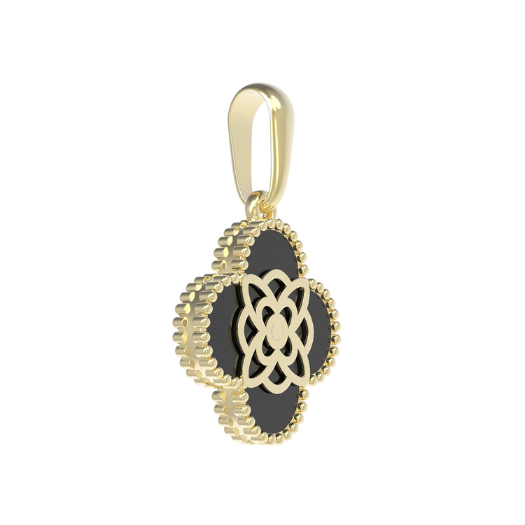 Подвеска из лимонного золота c бриллиантами и ониксом