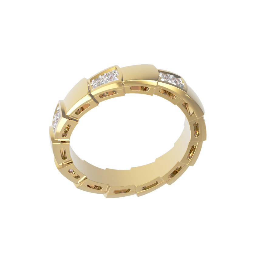 Кольцо из лимонного золота c бриллиантами