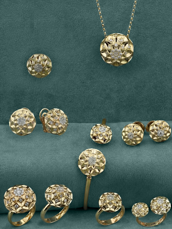 Колье из лимонного золота c бриллиантами