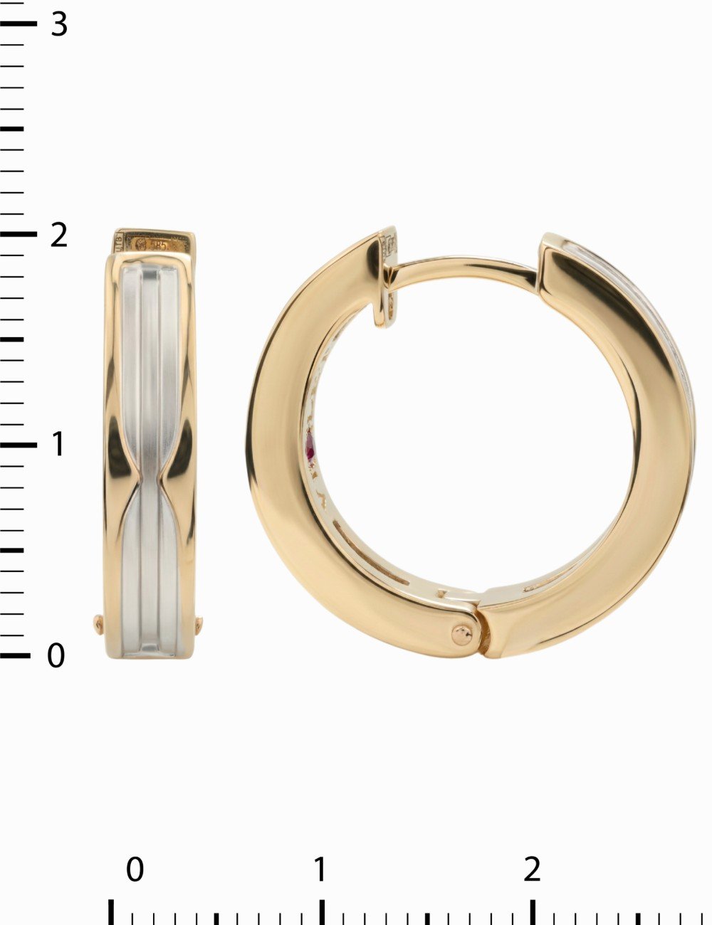 Серьги из золота c рубином