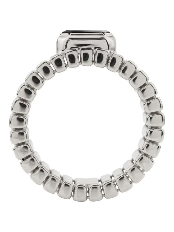 Кольцо из белого золота c ониксом