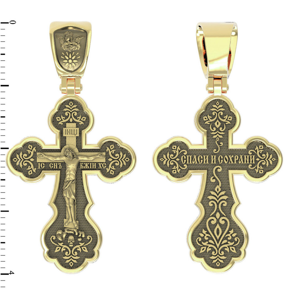 Крест из лимонного золота